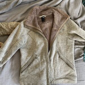 Gray Fleece-Lined North Face Jacket